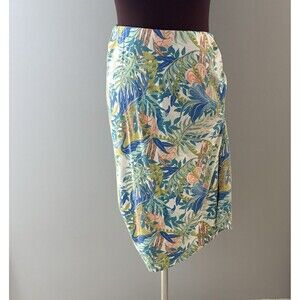 Patagonia Skirt Womens Large Multicolor Tropical Leaf Print Ruched Beach Summer